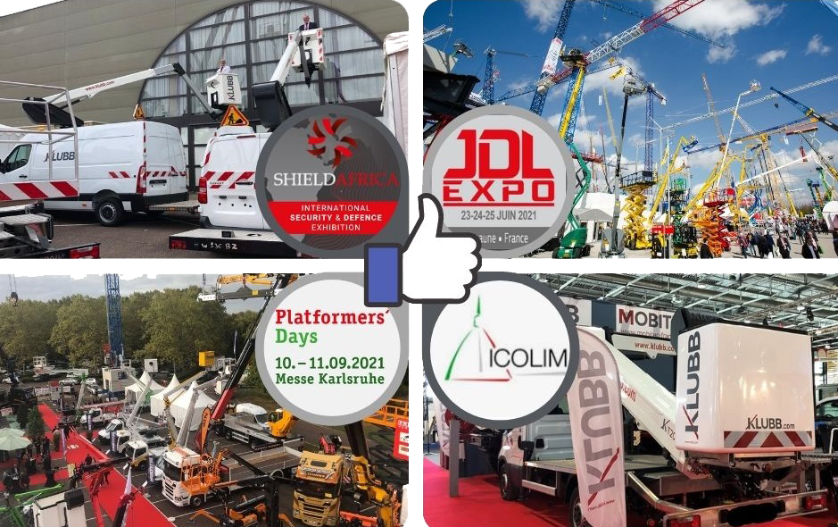 Next exhibitions where Klubb Group aerial work platforms will be presented