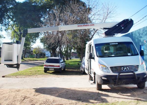 Multipurpose Aerial platform K32 on the road in South America