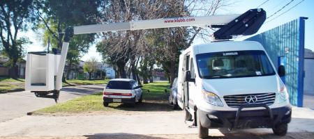 Multipurpose Aerial platform K32 on the road in South America