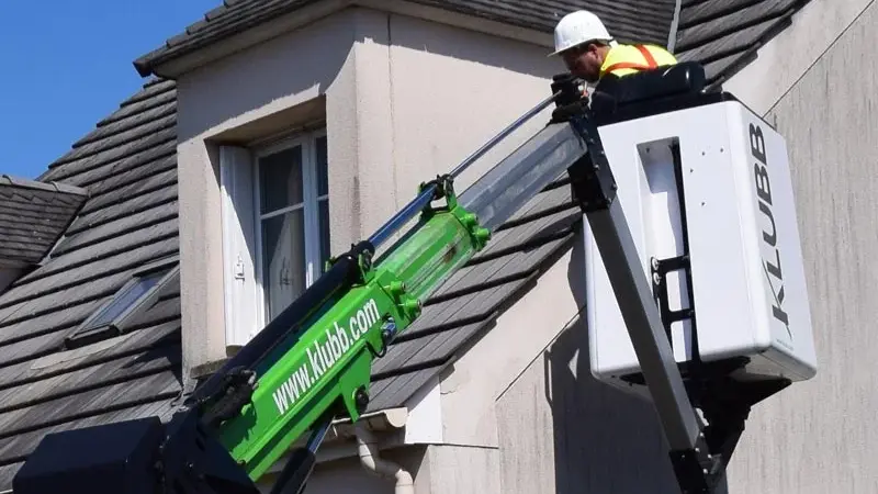 How do you deal with noise pollution when using an aerial platform to work at height?