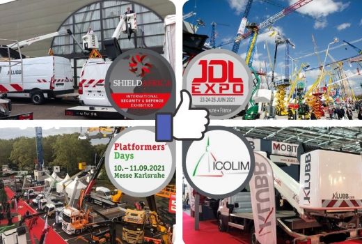 Next exhibitions where Klubb Group aerial work platforms will be presented