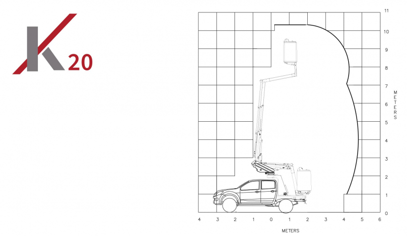 k20 aerial work platform mounted on an isuzu d max pickup