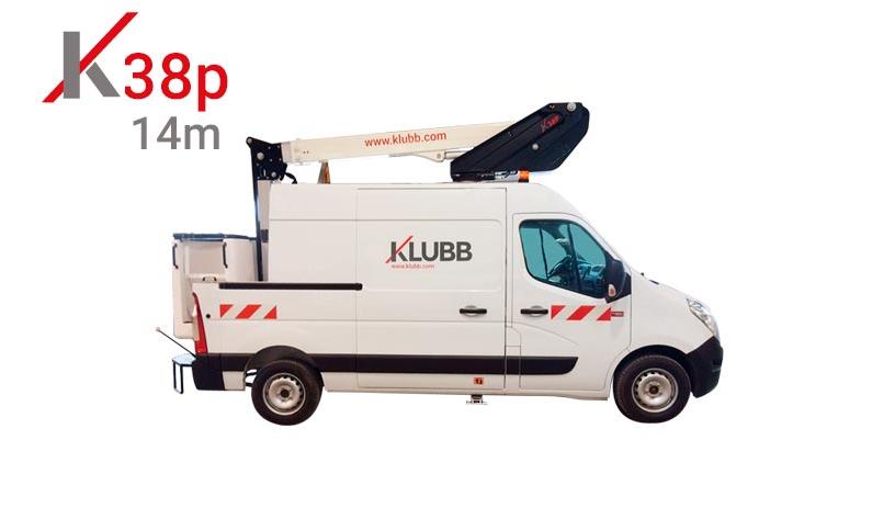 k38p aerial work platform on van