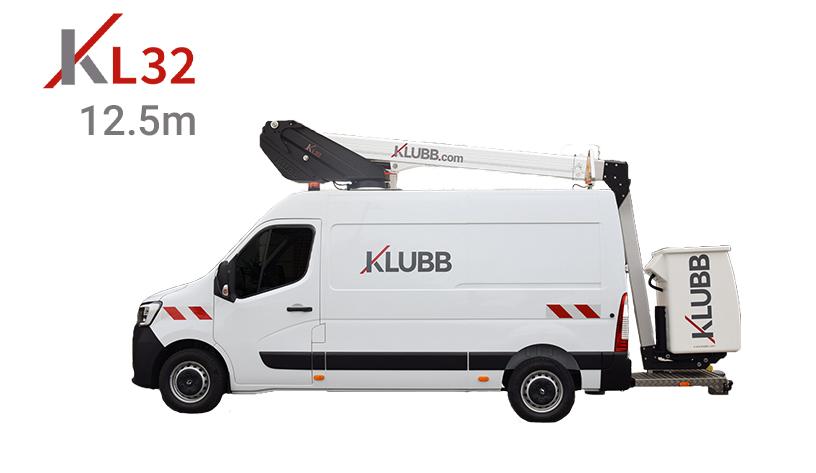 kl32 aerial work platform on a van