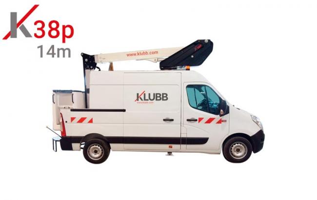 k38p aerial work platform on van