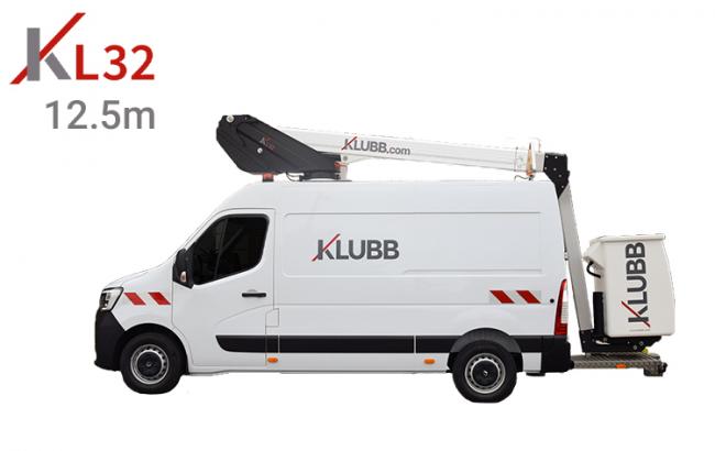 kl32 aerial work platform on a van