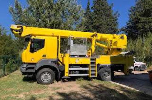 file n°1149 aerial platform 350tbe on a renault kerax truck