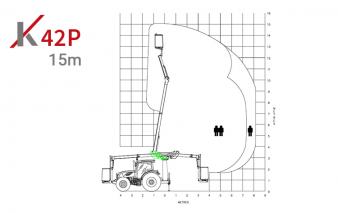 k42p 15m aerial platform mounted on a tractor