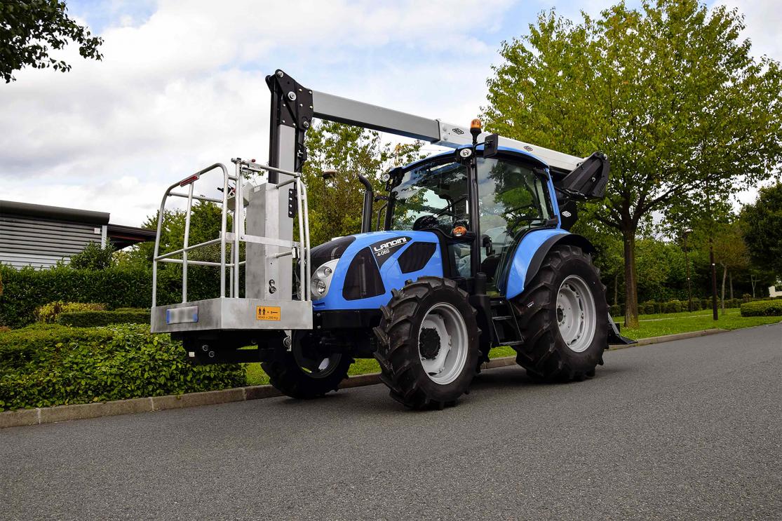 k42p 15m aerial platform mounted on a tractor