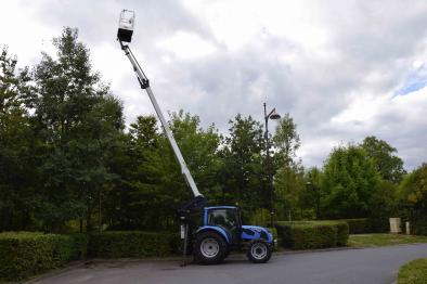 k42p 15m aerial platform mounted on a tractor